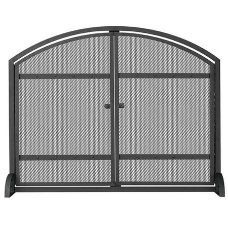 BLUEPRINTS 3 Fold Black Wrought Iron Arch Top With Doors BL139876
